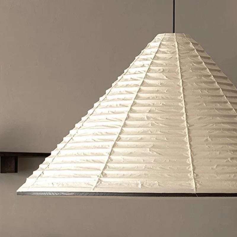 suspension japonaise wabi-sabi lampe en papier de riz design pliable - vue 2 sur 8