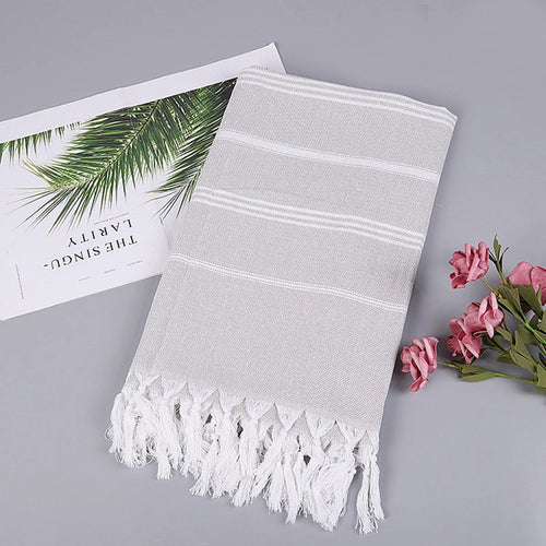 serviette de plage turque coton franges sechage rapide