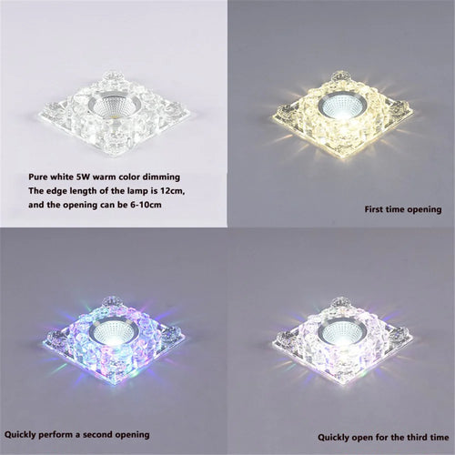 plafonnier led rgb carré en cristal pour décoration intérieure variée - vue 24 sur 24