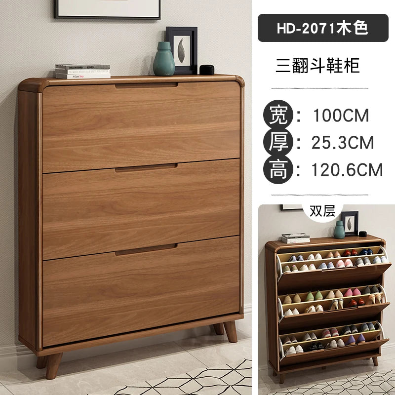 meuble à chaussures en bois design moderne gain de place luxe - vue 20 sur 22