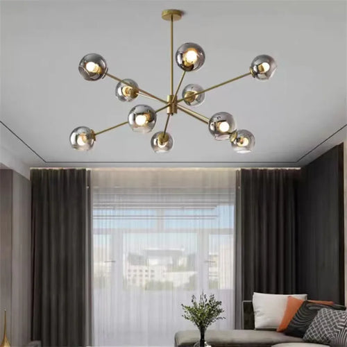 lustre rétro en verre pour décoration intérieure moderne - vue 3 sur 5