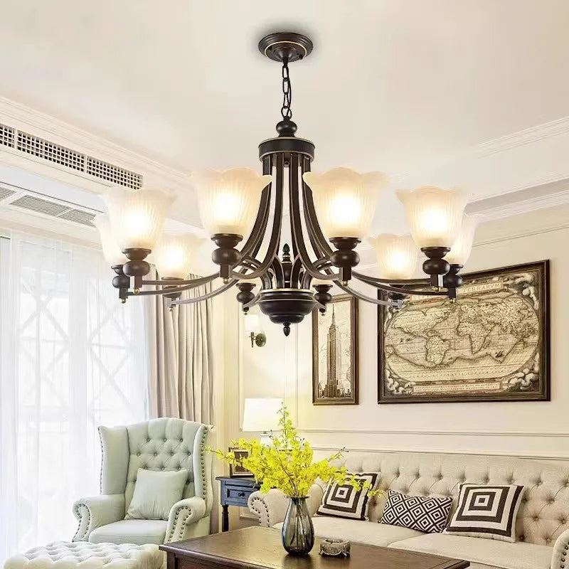 lustre rétro de style campagnard pour décoration intérieure - vue 3 sur 8