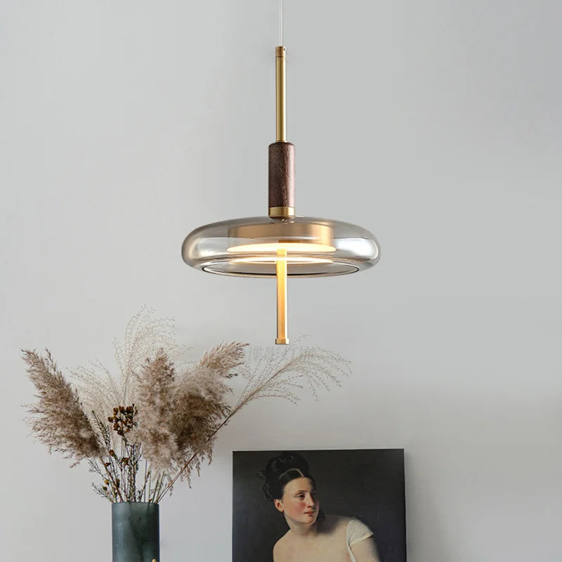 suspension LED en verre design nordique moderne décorative - vue 5 sur 8