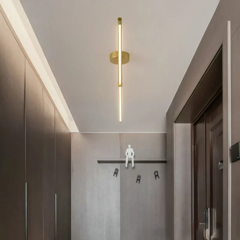 lustre moderne led pour allée murale miroir ligne décoration maison - vue 5 sur 12