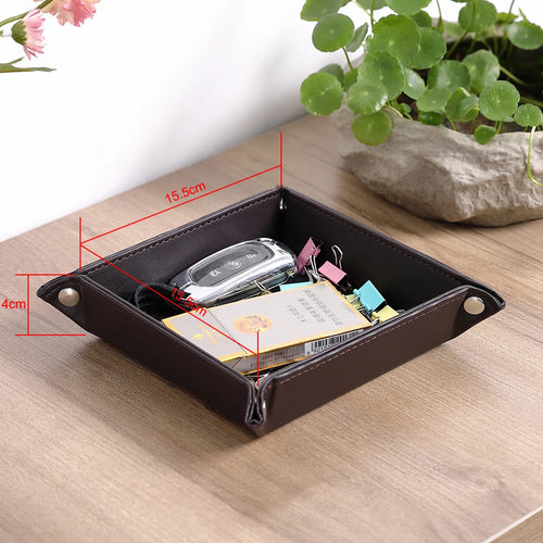 plateau de rangement en similicuir avec 5 compartiments pratiques - vue 10 sur 12