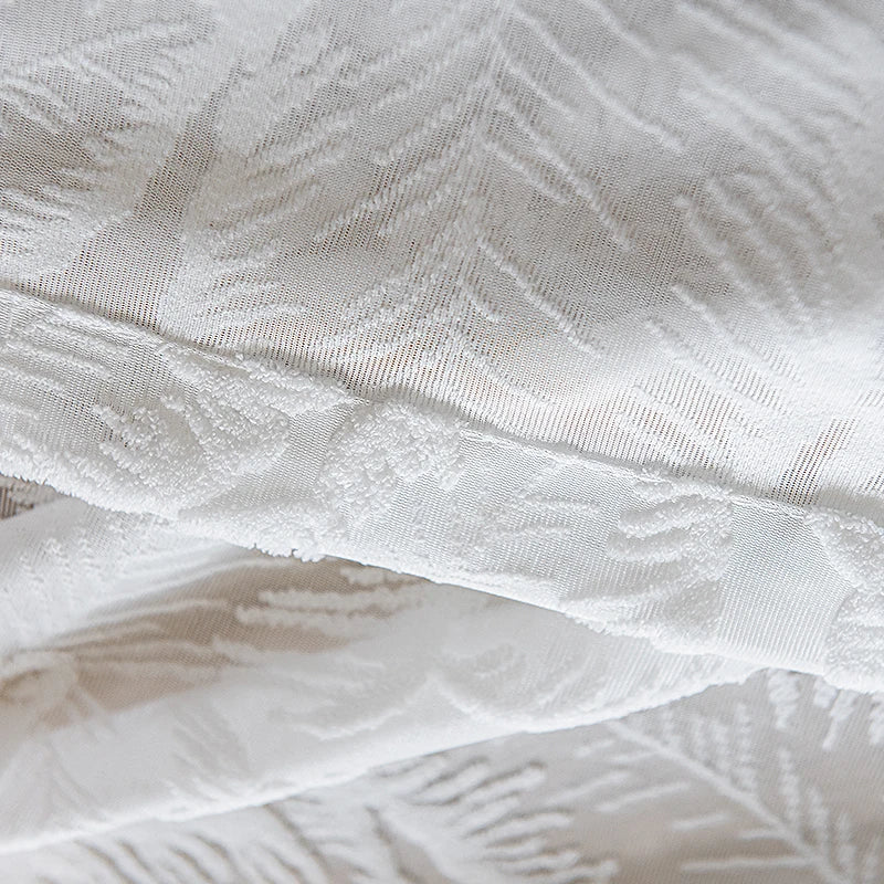 Voilage tulle motif feuilles style moderne pour salon - vue 5 sur 7