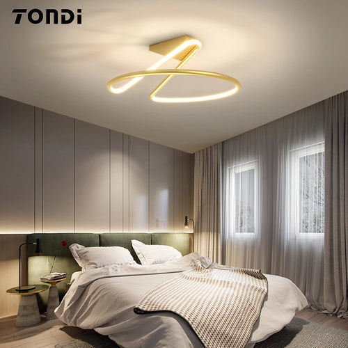 TONDI moderne minimaliste Led lustre pour couloir allée chambre salon plafonnier luminaires - vue 2 sur 12