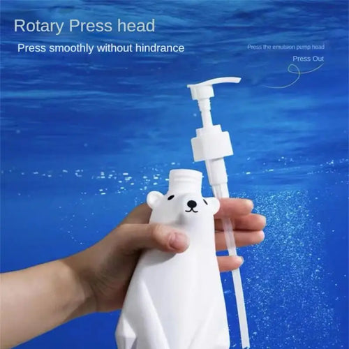 distributeur de lotion ours polaire mignon rechargeable pour savon et shampoing - vue 3 sur 34