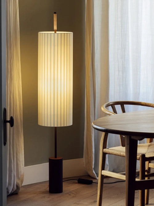 lampe de sol japonaise design créatif en tissu - vue 2 sur 7