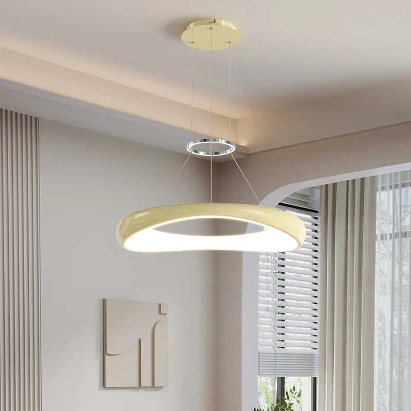 lustre led moderne nordique simple anneau restaurant bar - vue 2 sur 18