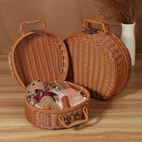 valise ronde en osier pour pique-nique pratique et résistante - vue 9 sur 9
