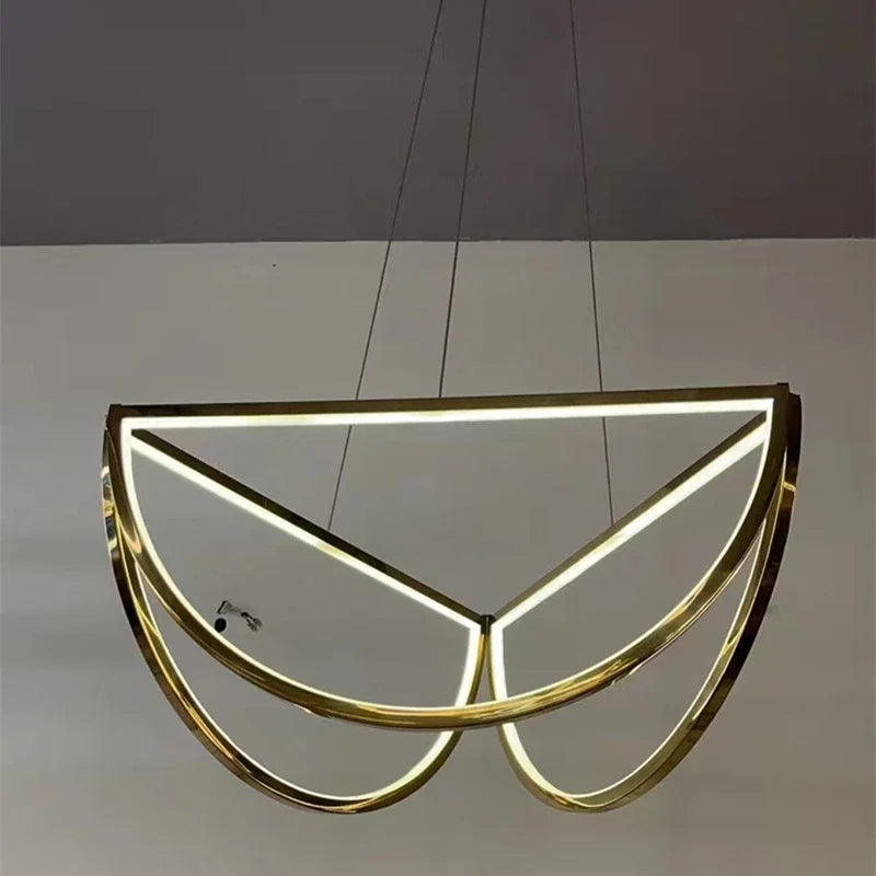 lustre nordique en acier inoxydable pour intérieur moderne - vue 6 sur 8