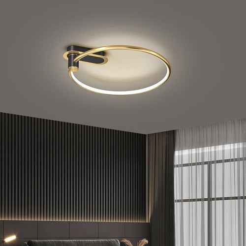 plafonnier circulaire led luxe style nordique pour intérieur décoratif - vue 3 sur 12