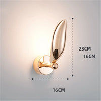 Applique murale Led de luxe en forme de mouette dorée