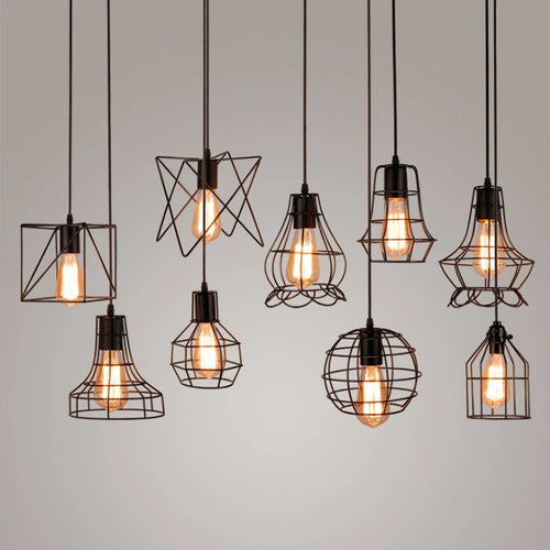 suspension industrielle vintage en fer pour restaurant bar loft - vue 2 sur 17