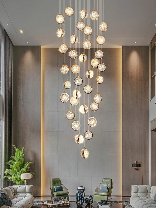 lustre rotatif design nordique en cristal pour éclairage intérieur - vue 5 sur 18