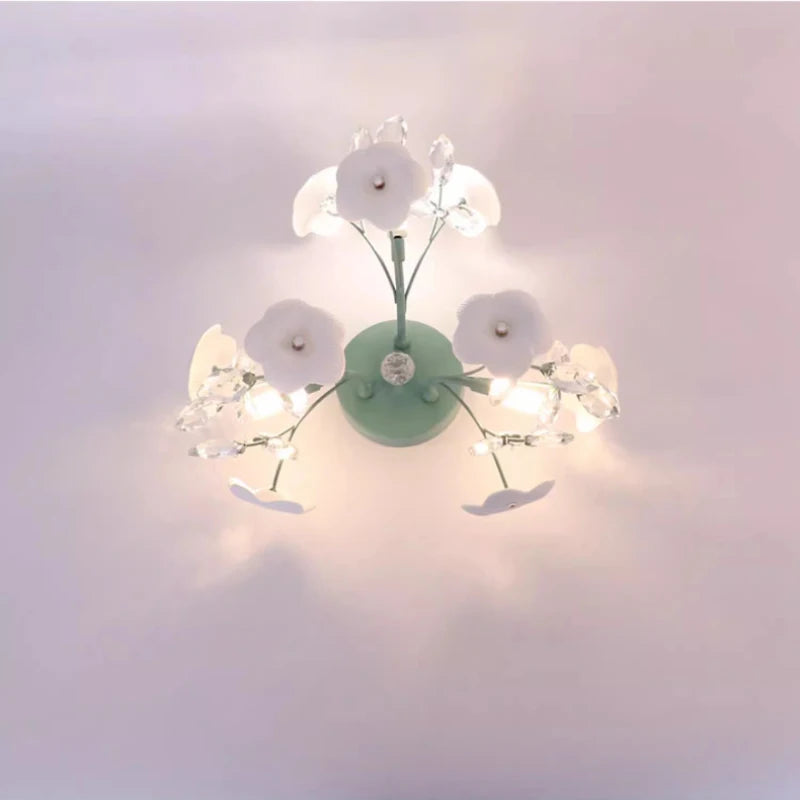 plafonnier en cristal style pastoral avec pétales nordiques - vue 2 sur 6