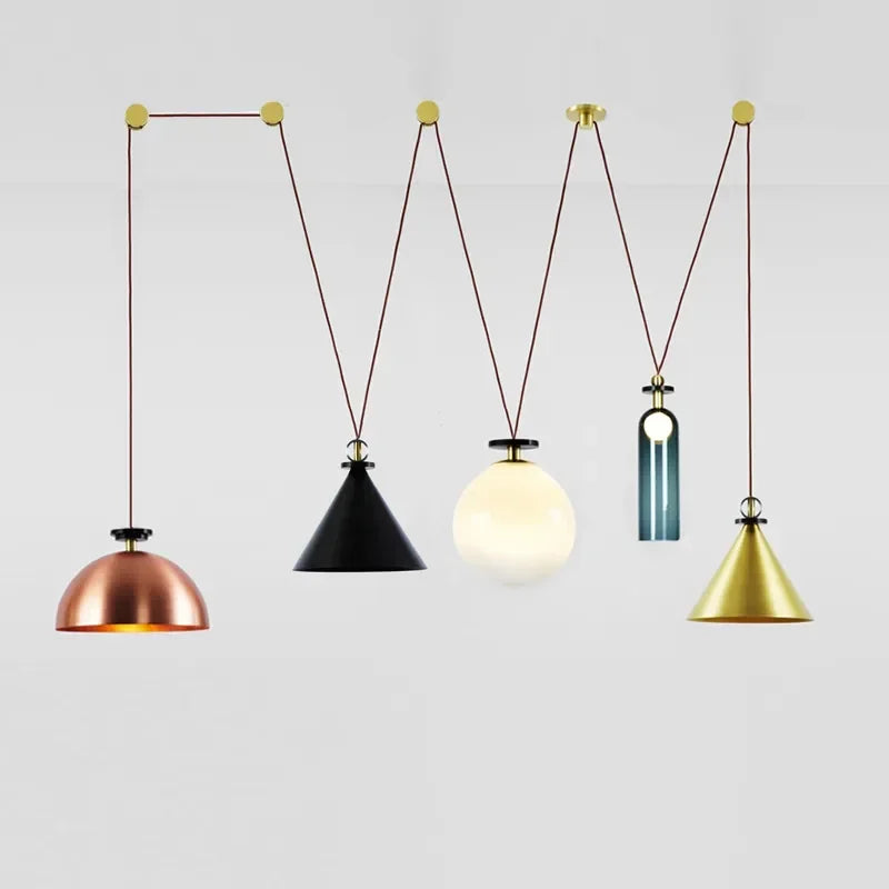 suspension en métal réglable design pour éclairage intérieur décoratif - vue 1 sur 25