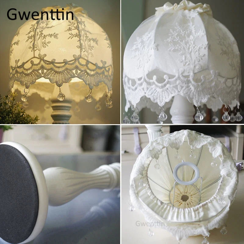 lampe de chevet en dentelle coréenne pour décoration élégante - vue 6 sur 6