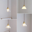 suspension en verre style américain luminaire rétro en laiton