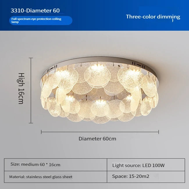 plafonnier led rond en verre pour décoration intérieure - vue 11 sur 11