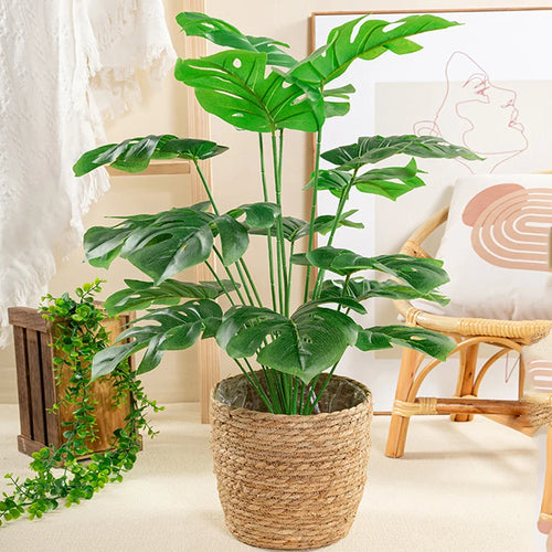 plantes artificielles monstera palmier feuilles de tortue pour décoration - vue 2 sur 8