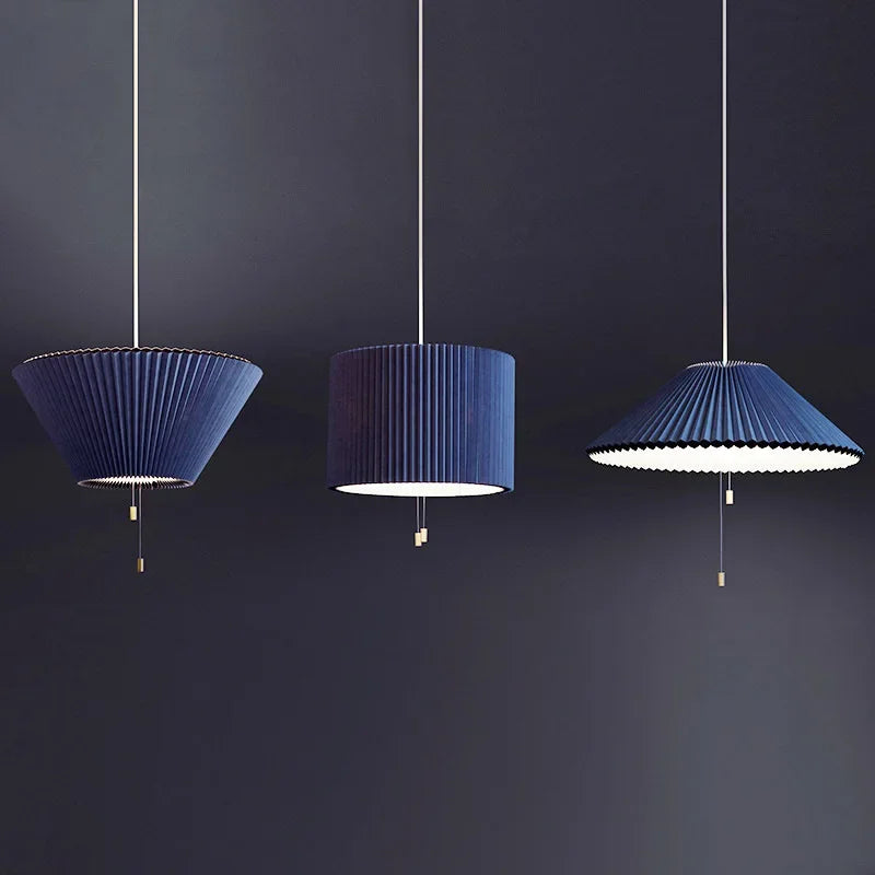lustre moderne design parapluie en tissu plissé déformé led - vue 4 sur 9