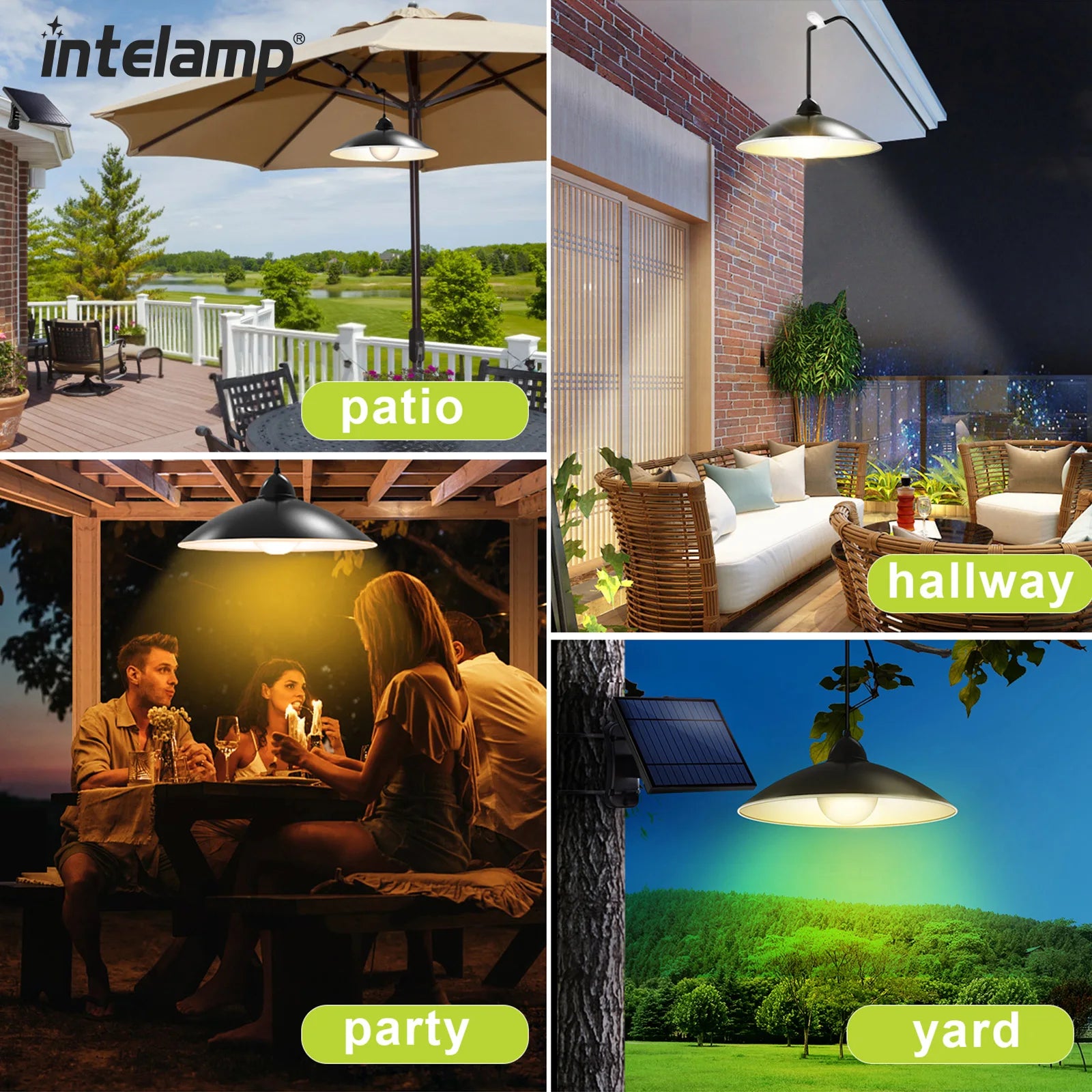 lustre solaire lumineux avec télécommande pour l'extérieur - vue 4 sur 6