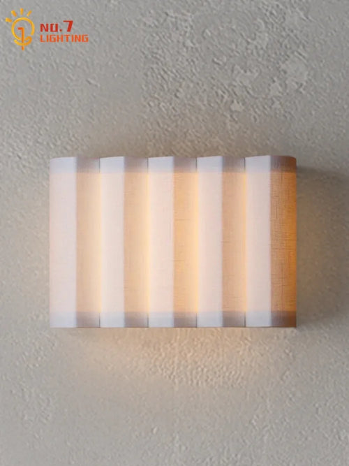 Wabi-sabi nordique individuel vague applique LED atmosphère tissu Art décoratif appliques murales salon chambre chevet escaliers - vue 3 sur 6