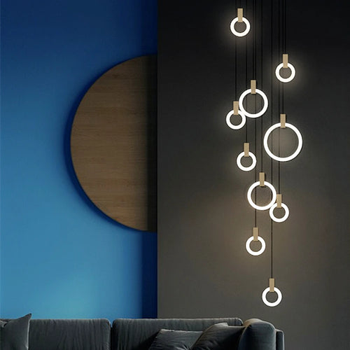 Modern Creative Led Wooden Living Room Chandelier, Bedroom Lamps Nordic Attic Chandelier, Dining Room Decorative Chandelier - vue 4 sur 6