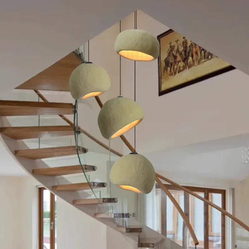 lustre style wabi sabi designer japonais pour hôtel restaurant - vue 3 sur 12
