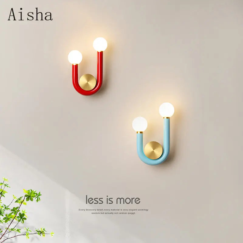 applique murale led créative en forme de u pour décoration enfant - vue 5 sur 11