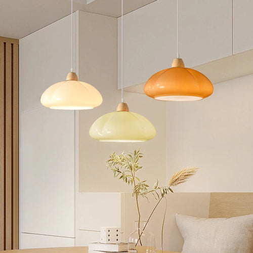 lampe suspendue en verre nordique décorative en forme de citrouille - vue 4 sur 9