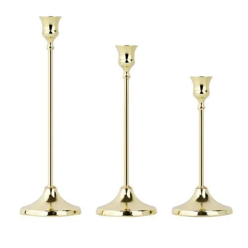 kit de bougeoirs en laiton doré pour décorations festives - vue 22 sur 26