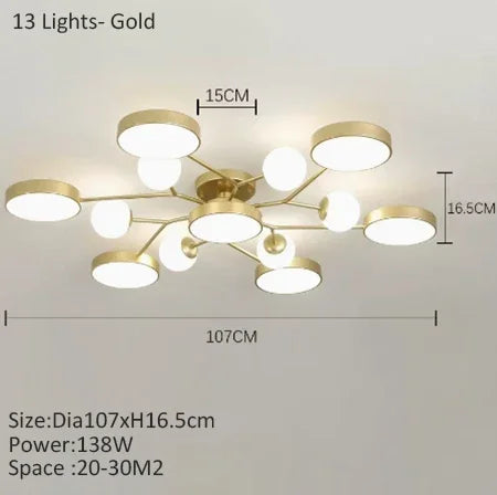 lustre led créatif pour éclairage intérieur moderne - vue 18 sur 18
