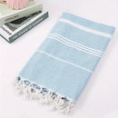 serviette de plage turque rayures pompons séchage rapide