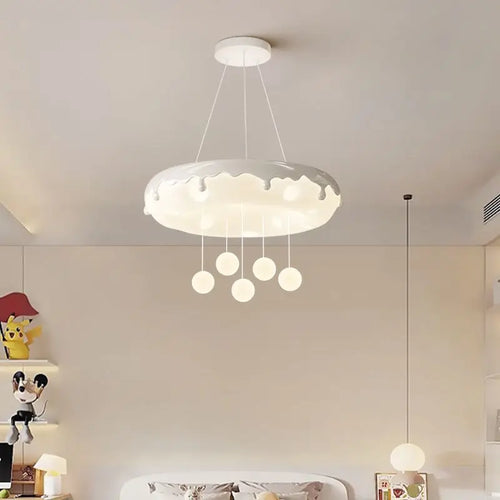 52cm Donuts Pendant Lamp With Remote Control Dimming Children's Room Bubble Ball Chandelier Light Kids Nursery Bedroom Lamp LED - vue 7 sur 12