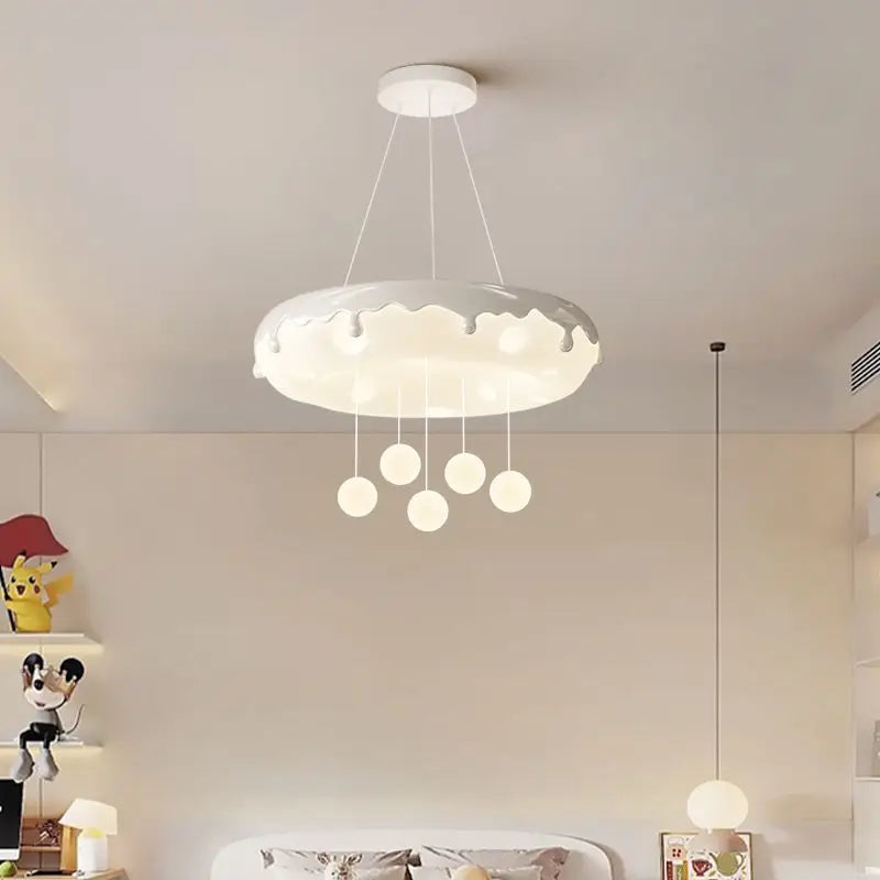 52cm Donuts Pendant Lamp With Remote Control Dimming Children's Room Bubble Ball Chandelier Light Kids Nursery Bedroom Lamp LED - vue 6 sur 12