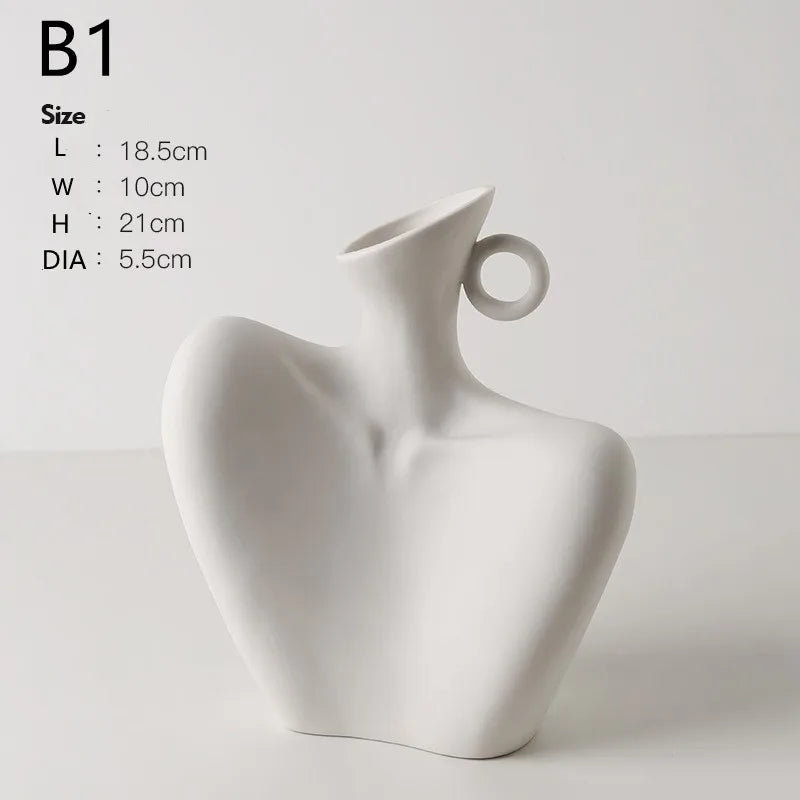 vase humain créatif en céramique pour décoration moderne - vue 4 sur 10