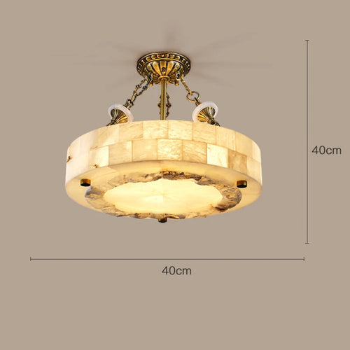 Luxueux plafonnier en marbre naturel circulaire 30CM 40CM chambre salon salle à manger Grand luminaire suspendu luminaire suspendu - vue 10 sur 9