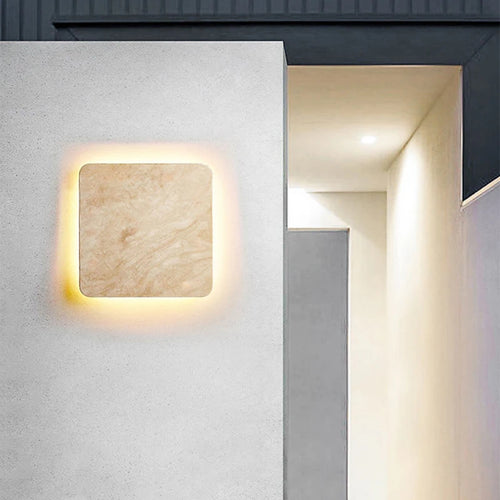 Applique murale pierre naturel Yellowstone Ip65 LED étanche carrée Villa cour entrée couloir Restaurant lumières décoratives - vue 2 sur 7