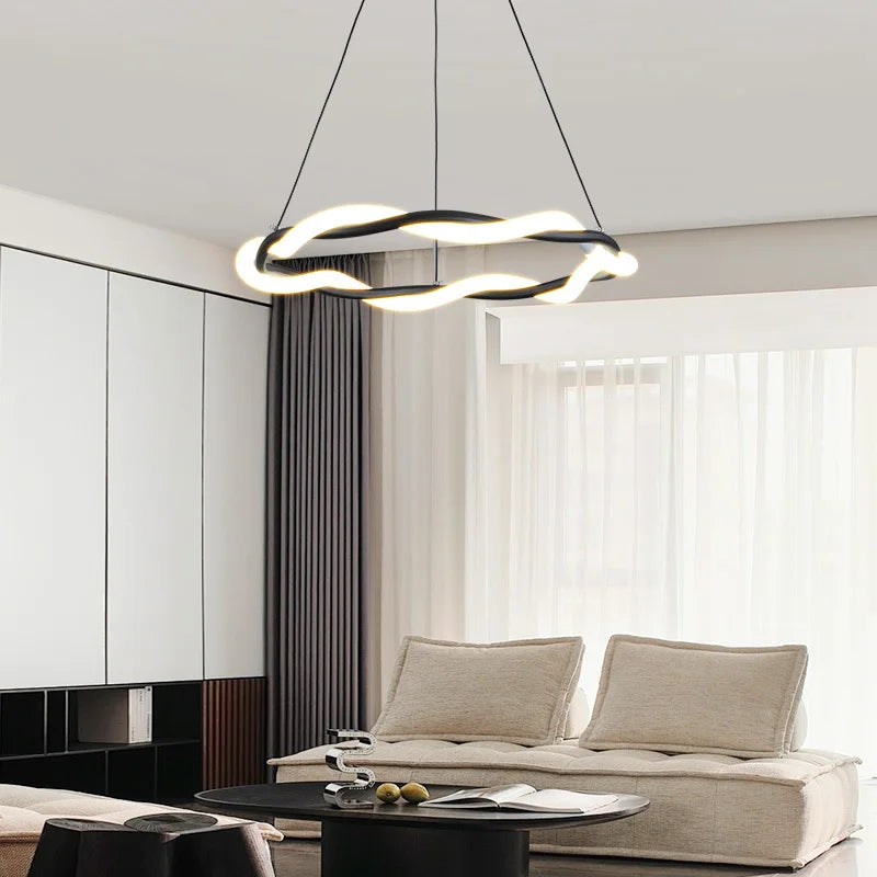 plafonnier led multicouches design luxe pour décoration intérieure - vue 3 sur 9