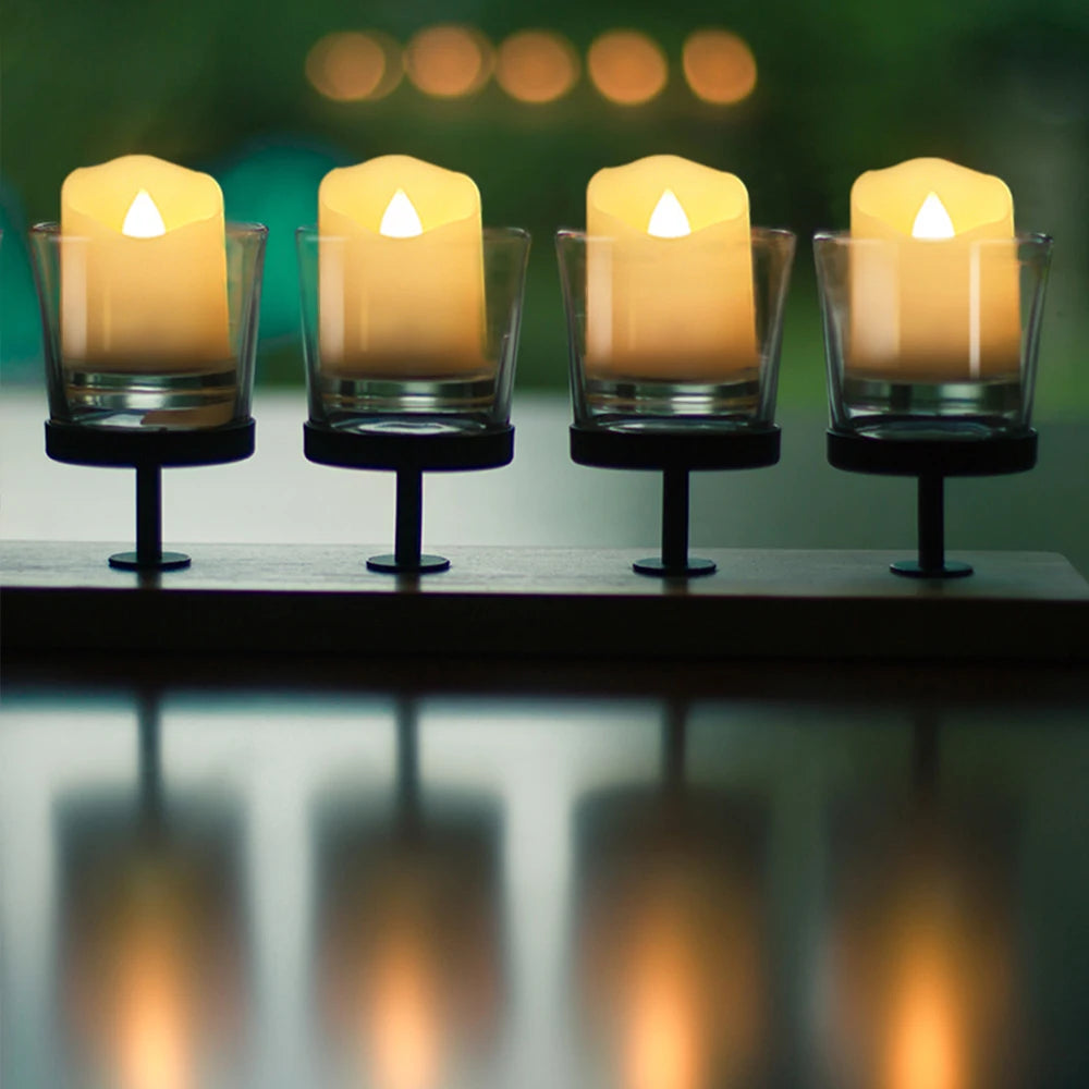 bougies led sans flamme avec minuterie rechargeable et télécommande - vue 3 sur 7