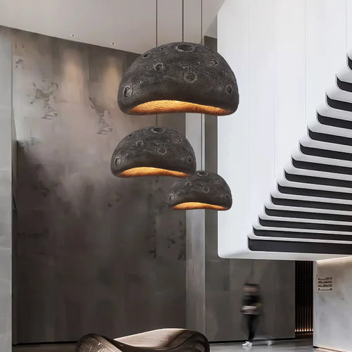 lustre led style nordique wabi sabi créatif artistique - vue 2 sur 9