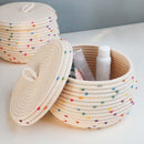 panier en coton tissé à la main pour rangement décoratif