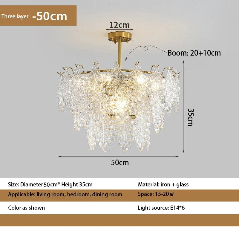 lustre en verre de luxe pour décoration intérieure romantique - vue 11 sur 13