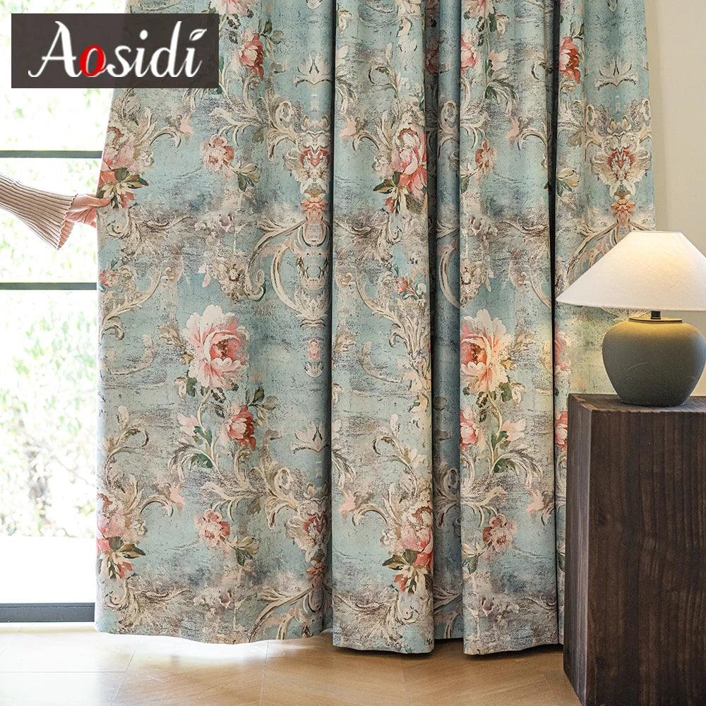 Rideau occultant moderne motif floral pour chambre salon - vue 4 sur 7