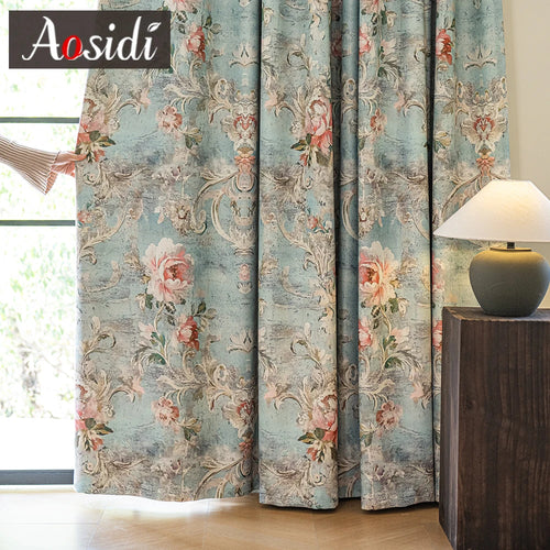Rideau occultant moderne motif floral pour chambre salon - vue 5 sur 7