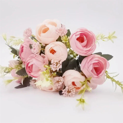 bouquet de roses en soie décoration de jardin fleurs artificielles - vue 9 sur 12