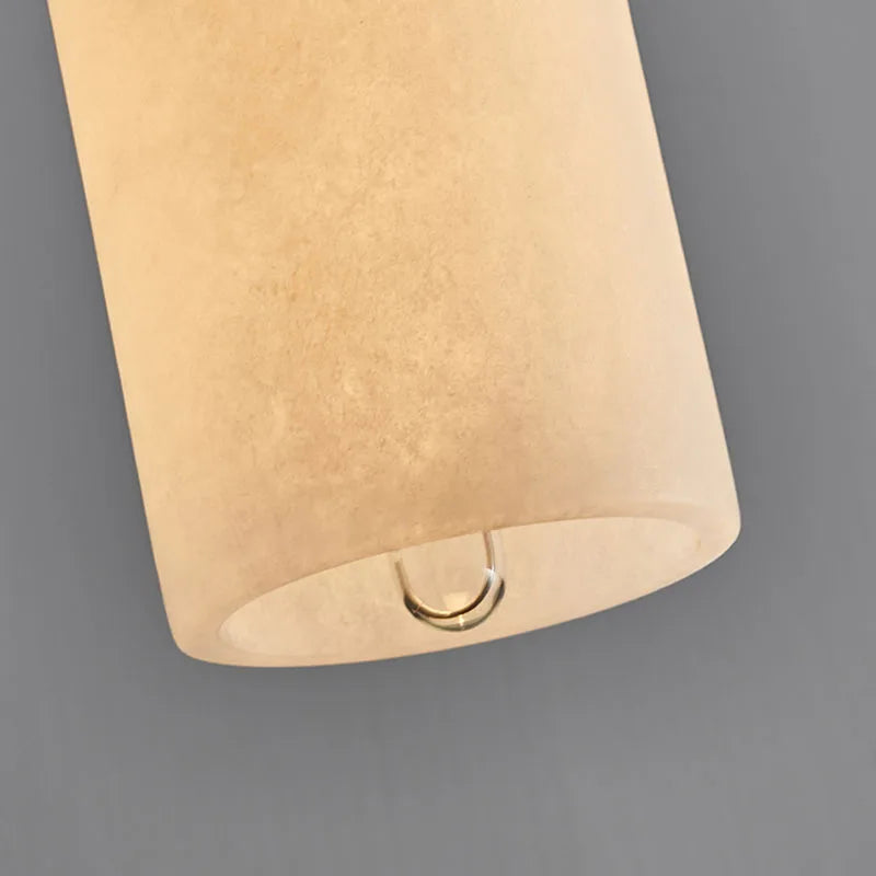 lustre naturan en marbre avec ampoule en cuivre simple éclairage - vue 5 sur 7